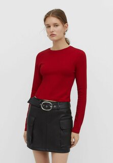 Футболка с длинным рукавом Cropped Stradivarius, красный