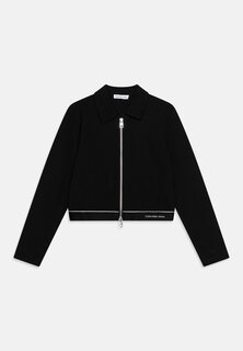 Куртка межсезонная Logo Tape Semi Shine Zip Calvin Klein Jeans, черный