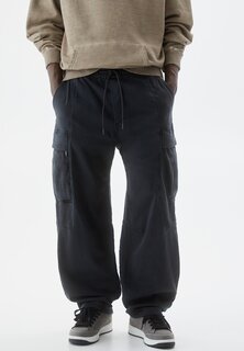 Брюки-карго Wide-Leg And Pockets-Jogger PULL&amp;BEAR, цвет dark grey