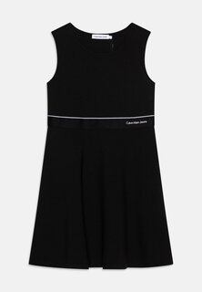 Платье из джерси Logo Sleeveless Punto Dress Calvin Klein Jeans, черный