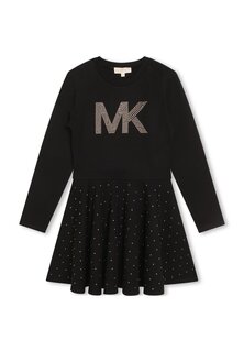Платье из джерси Long Sleeved Michael Kors Kids, черный