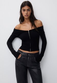 Кардиган With Zip PULL&amp;BEAR, черный