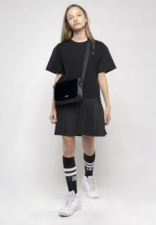 Платье из джерси Pleated Bi Material DKNY, черный