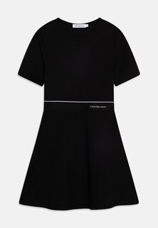 Платье из джерси Punto Logo Tape Dress Calvin Klein Jeans, черный