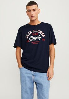 футболка с принтом Elogo Ss O-Neck Col Jack &amp; Jones, цвет navy blazer