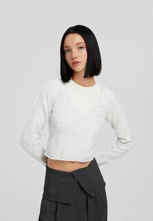 Свитер V-Neck Sweater Bershka, цвет grey