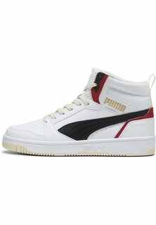 Высокие кроссовки Puma, белый черный клубный красный засахаренный миндаль