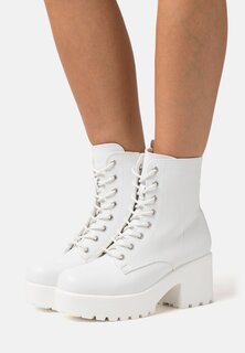 Ботильоны на шнуровке Gin Platform Military Boots Koi Footwear, белый