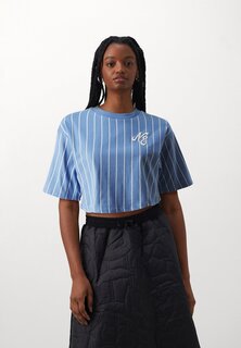 Футболка с принтом Female Pinstripe Crop Tee New Era, синий