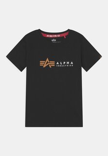 Футболка с принтом Label Kids Teens Unisex Alpha Industries, черный