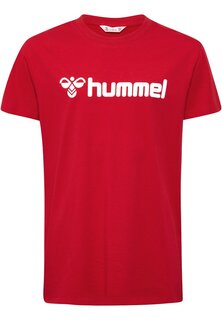 Футболка с принтом Logo Kids Unisex Hummel, цвет true red