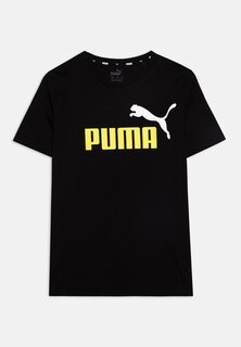 Футболка с принтом Logo Tee Unisex Puma, цвет black/lime sheen