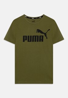 Футболка с принтом Logo Tee Unisex Puma, цвет olive green