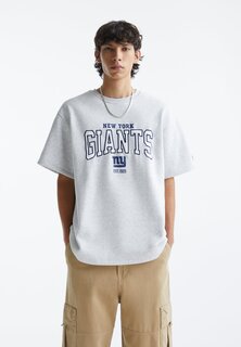 Футболка с принтом Nfl Ny Giants PULL&amp;BEAR, цвет light grey