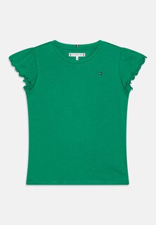 Базовая футболка Essential Ruffle Sleeve Tommy Hilfiger, цвет olympic green