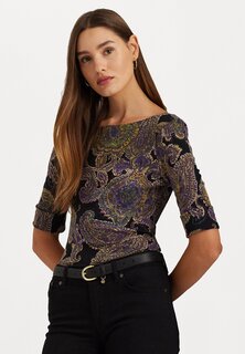 Футболка с принтом Judy Mid Sleeve Ralph Lauren, цвет black/yellow/multi