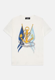 Футболка с принтом Marine Print Unisex Versace, цвет white/multi-coloured