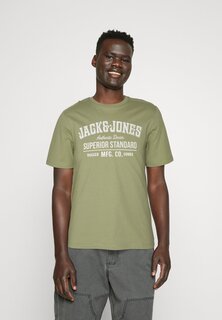 Футболка с принтом O-Neck Jack &amp; Jones, цвет oil green