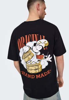 Футболка с принтом Onsdisney Mickey Mouse Life Tee Only &amp; Sons, черный