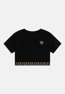 Футболка с принтом Medusa Embroidery Versace, цвет black/gold
