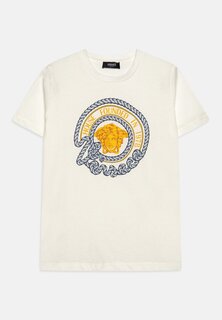 Футболка с принтом Medusa Marine Print Unisex Versace, цвет bianco/multi-coloured