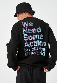 Толстовка Slogan Printed Crew Neck Koton, черный