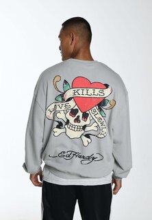 Толстовка Slow-Love Crew Neck Ed Hardy, цвет grey Ed Hardy