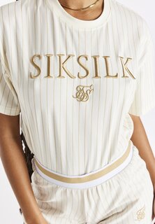 Футболка с принтом Luxe Basketball SIKSILK, цвет ecru/gold