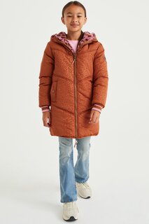 Зимнее пальто Reversible Met Imitatiebont WE Fashion, коричневый