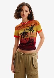 Футболка с принтом Palm Tree Desigual, цвет orange