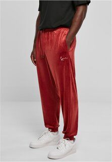 Спортивные брюки Small Signature Velvet Karl Kani, цвет dark red