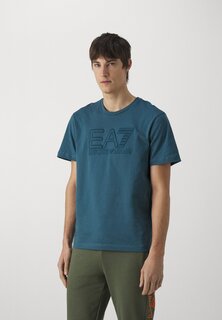 Футболка с принтом Unisex EA7 Emporio Armani, цвет verde scuro