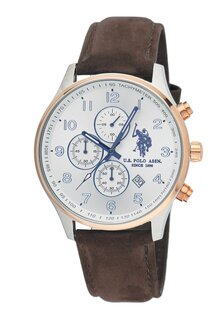 Хронограф Bradley U.S. Polo Assn., цвет rose gold silver brown