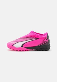 бутсы с шипами Ultra Match Laceless Mid Jr Unisex Puma, цвет poison pink/white/black