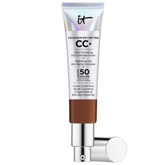 IT Cosmetics CC+ Антивозрастной крем Ваша кожа, но лучше Высокая степень покрытия Водонепроницаемый обогащенный пептидами Коллаген и витамины Натуральный финиш Глубина 32 мл