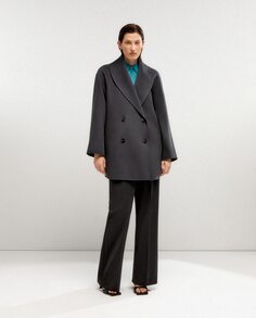 Женский двубортный матерчатый пиджак. Woman Limited El Corte Inglés, темно-серый