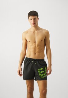 Шорты для плавания Water Logo EA7 Emporio Armani, цвет nero/fluo lime