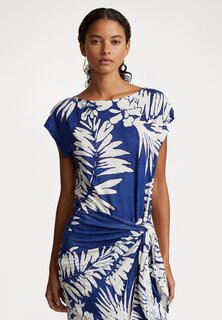 Длинное платье Short Sleeve Day Dress Polo Ralph Lauren, цвет blue floral