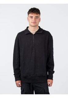 Джемпер Badge Waffle Half Zip Calvin Klein, черный