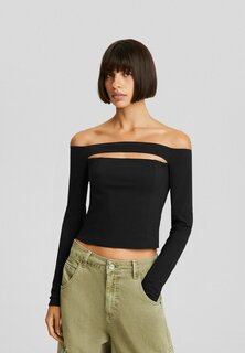 Блузка Cutout Bengaline Bershka, черный