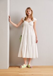 Летнее платье Chase Ruffle Sheer Abercrombie &amp; Fitch, цвет brilliant white
