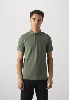 Рубашка-поло EA7 Emporio Armani, темно-зеленая