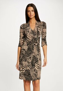 Летнее платье Draped Animal Print Morgan, коричневый