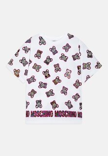 Футболка с принтом Maxi MOSCHINO, белый