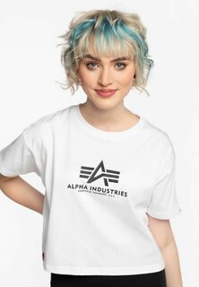 Футболка с принтом Alpha Industries, белая