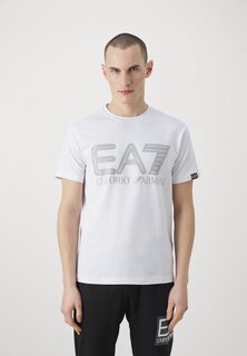 Футболка с принтом EA7 Emporio Armani, белая