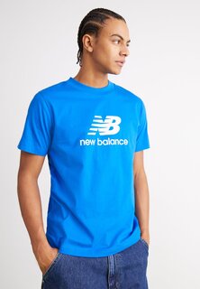 футболка с принтом Essentials Stacked Logo New Balance, синий