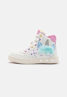 Высокие кеды Skylin Girl Light Up Geox, цвет white/multi-coloured