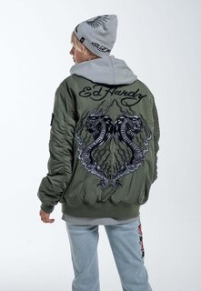 Куртка-бомбер Tonal Double Ed Hardy, хаки Ed Hardy