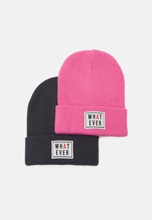 Шапка Nmnmalik Beanie Whatever Unisex 2 Pack Name it, цвет india ink/pink cosmos